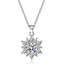 Elegant Full-diamond Snowflake Stud Earrings Pendant Necklace And Ring Jewelry Set