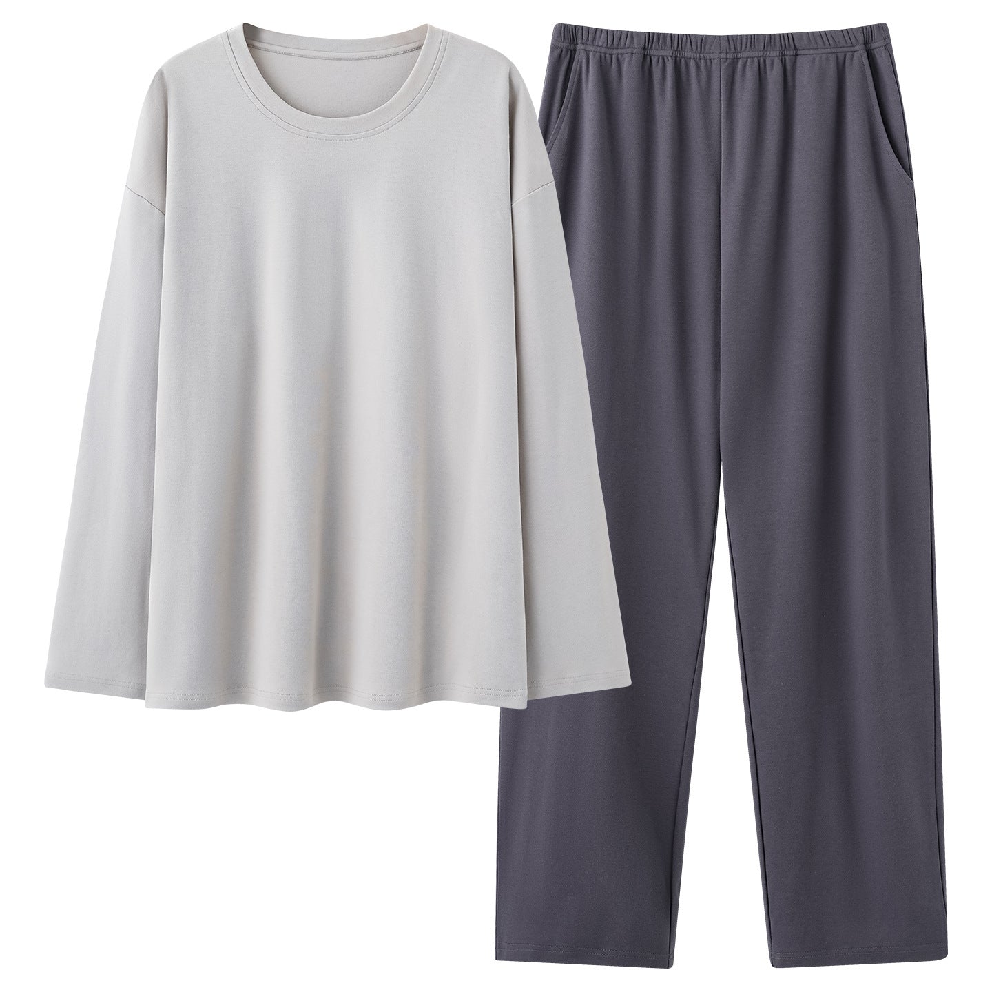 Mens 100 Cotton Pajama Set With Long-sleeve Top And Long Pants Main image