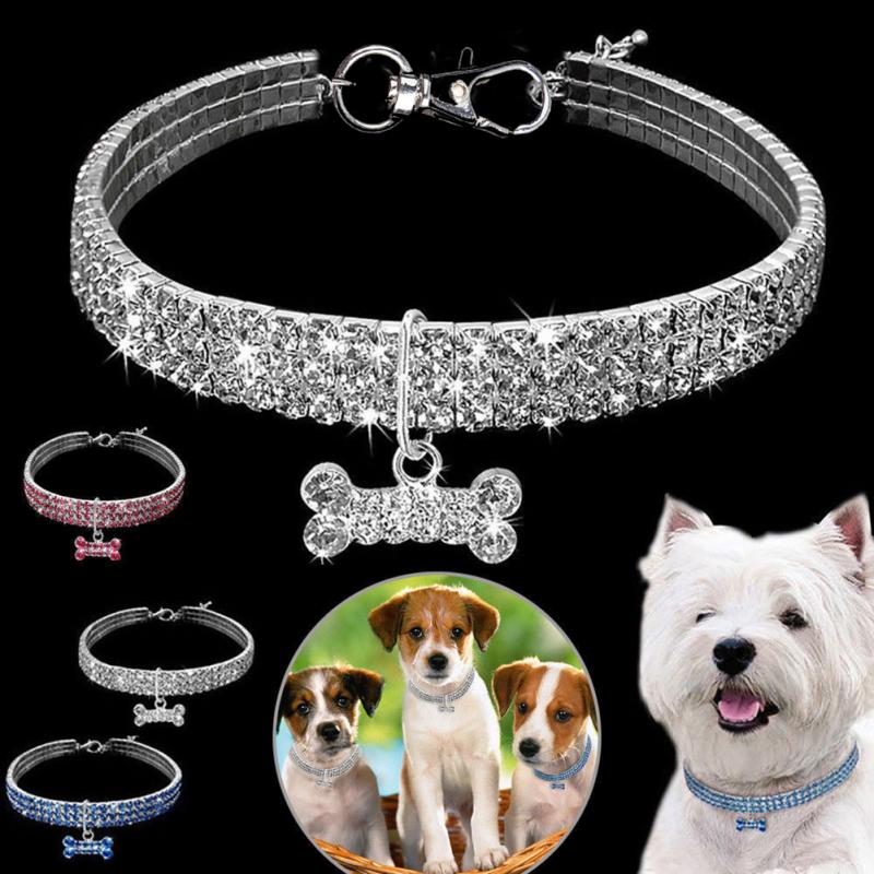 Bling Rhinestone Dog Collar Crystal Puppy Chihuahua Pet Dog Collars Leash For Small Medium Dogs Cats Main image