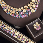 Exaggerated Necklace And Earring Wedding Set, Luxurious And Fashionable