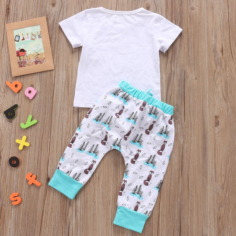 Newborn Baby Clothes Set T-shirt Tops Pants Little Boys and Girls Outfits Secondary image