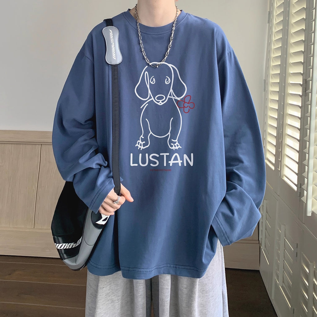 Cartoon Puppy Printed Long Sleeve T-shirt