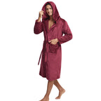 Couple Hooded Flannel Robes For Autumn And Winter