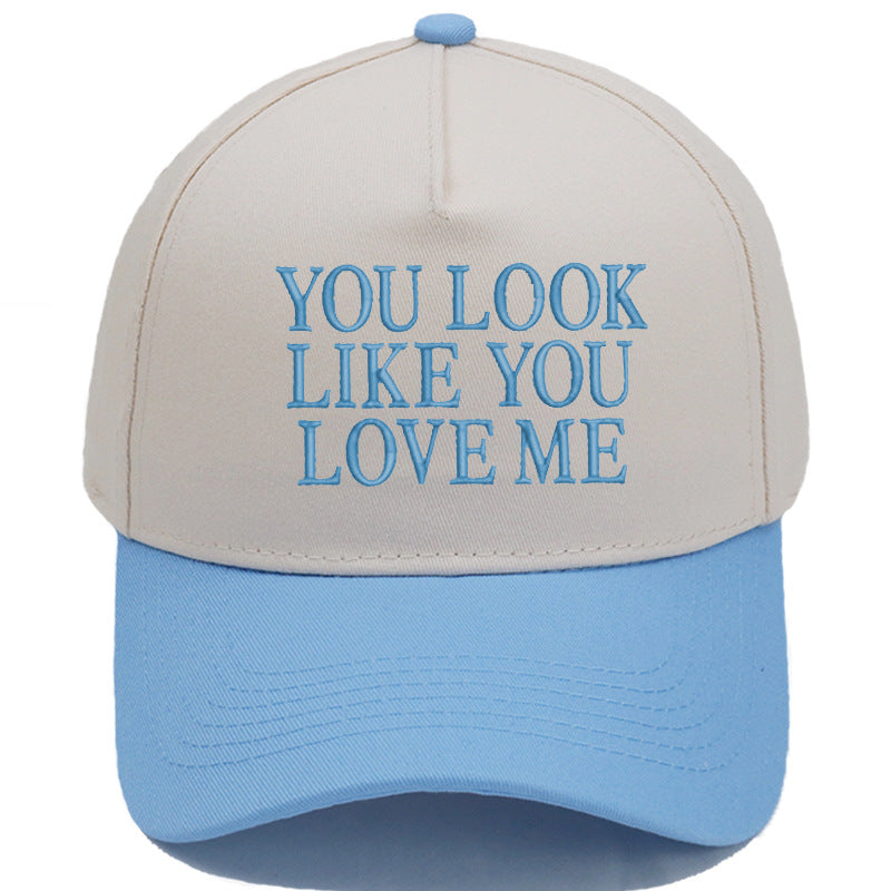 Embroidered Color-Block Casual Baseball Cap For Men And Women