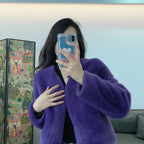 Women's Short Solid Color Eco-friendly Fur Jacket