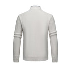 Solid Color Stand Collar Diamond Pattern Knit Casual Fashion Jacket