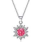 Elegant Full-diamond Snowflake Stud Earrings Pendant Necklace And Ring Jewelry Set