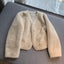 Women's Short Solid Color Eco-friendly Fur Jacket