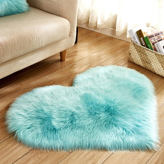 Plush Heart Shaped Carpet Non-Slip Mat Fluffy Rug Floor Mat Blanket Sofa Cushion Foot Pad Carpets For Living Room Home Decor Secondary image