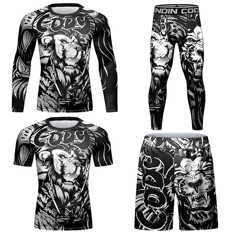 Men's Tights Sportswear Printed Breathable Stretch Tight Pattern Exquisite Outdoor All-matching Clothing Main image