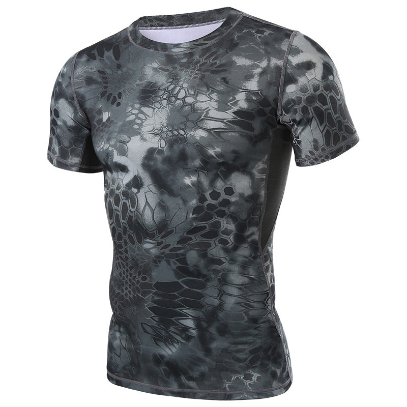 Slim-fit Casual Crew-neck Python-pattern T-shirt For Men Secondary image