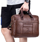 Full-grain Leather Large-capacity Men's Briefcase