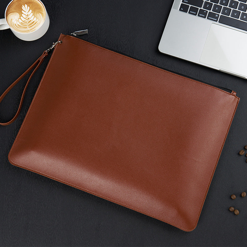 Sleek, High-capacity, Waterproof Leather Organizer For Contracts And Documents