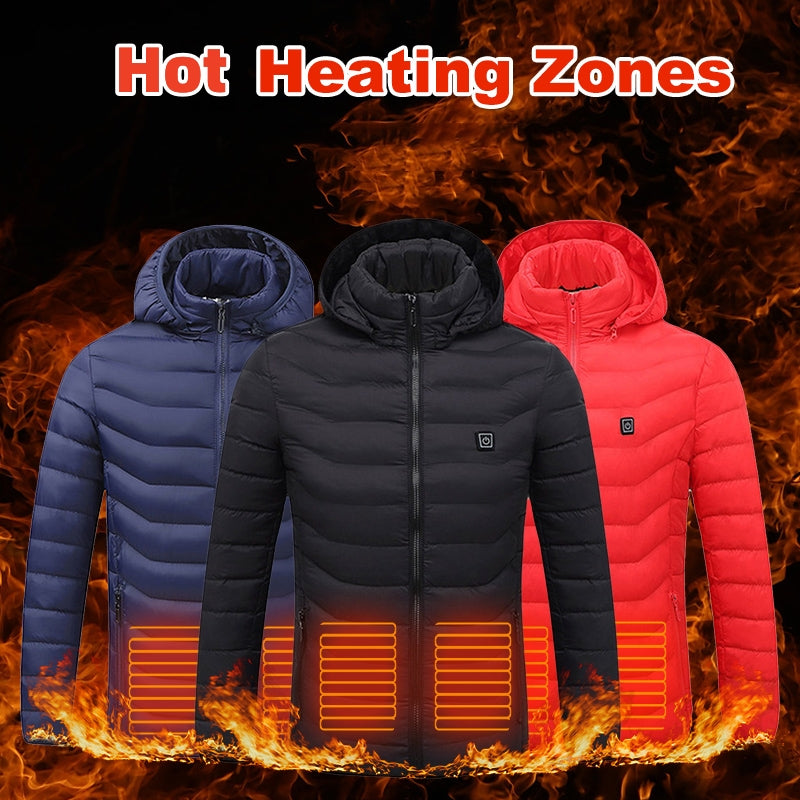 Winter Heated Jacket USB Electric Cotton Coat Zip-up Heater Thermal Clothing Heating Vest For Men Main image