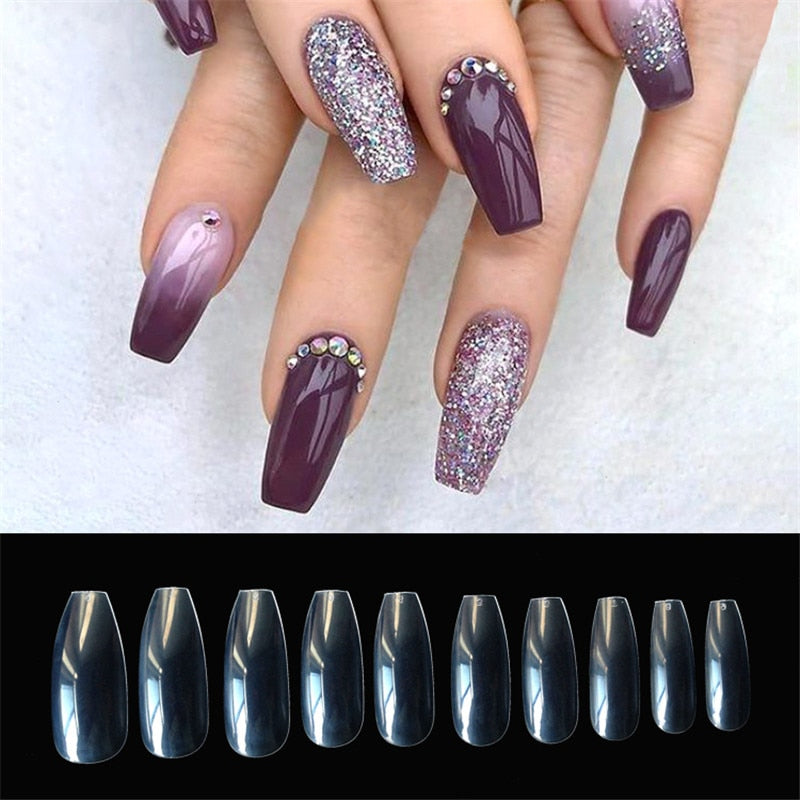 500 transparent  natural fake nails Main image