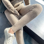 Versatile Solid-Color Ribbed Knit Pants For Women To Wear At Home