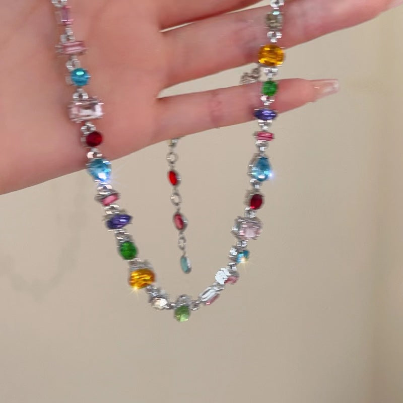 Sweetheart Candy Colorful Crystal Zircon Necklace