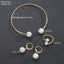 New Pearl Open Earrings Bracelet Ring Jewelry Set