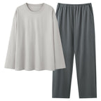 Mens 100 Cotton Pajama Set With Long-sleeve Top And Long Pants