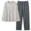 Mens 100 Cotton Pajama Set With Long-sleeve Top And Long Pants