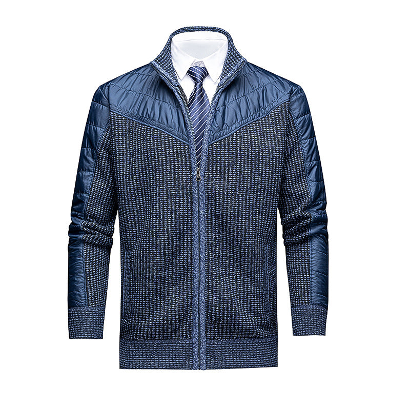 Men Thermal Knitted Business Sweater With A Stand Collar