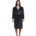 Couple Hooded Flannel Robes For Autumn And Winter