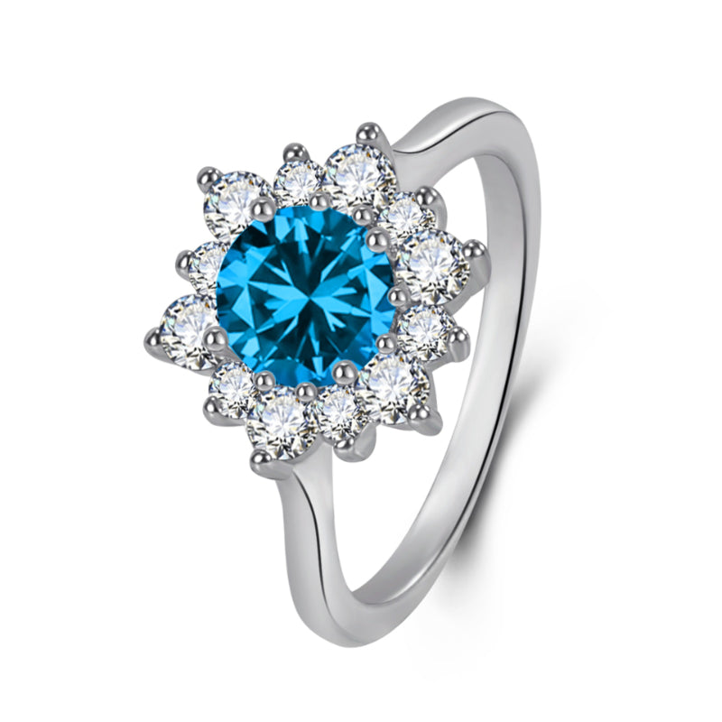 Elegant Full-diamond Snowflake Stud Earrings Pendant Necklace And Ring Jewelry Set