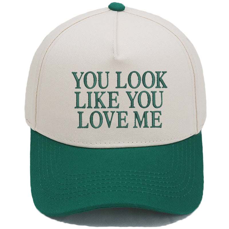Embroidered Color-Block Casual Baseball Cap For Men And Women