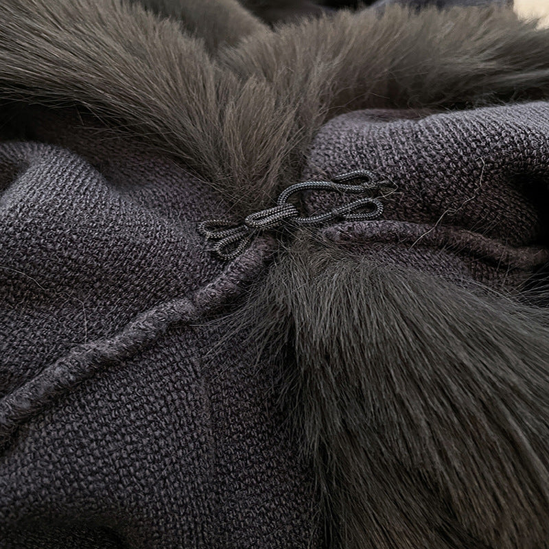 Knitted Cardigan Shawl Cape Coat