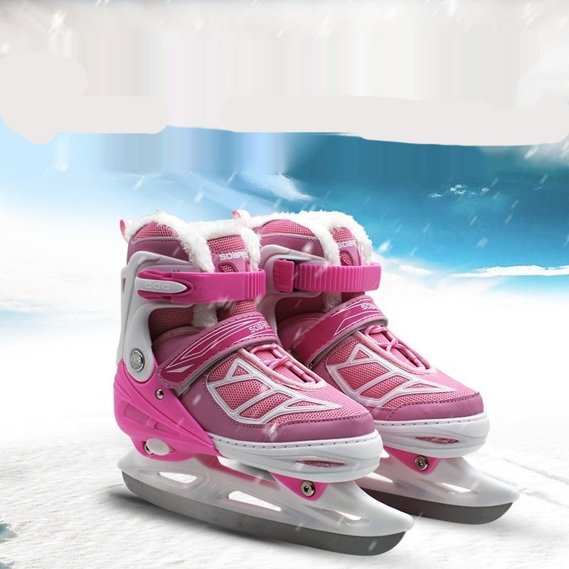 Children's Plush Insulated Adjustable Ice Skate Shoes Main image