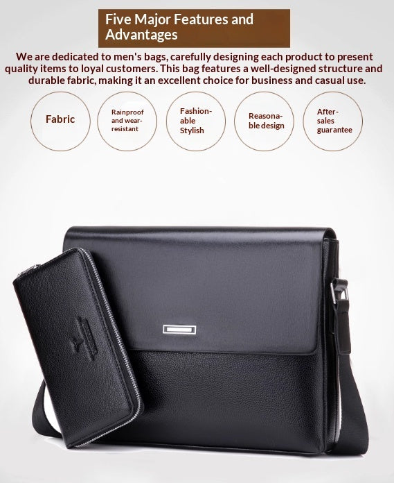 Trendy Men's Business Office And Casual Large-capacity Leather Bag Secondary image