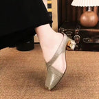 Women's Versatile Square-toe Mesh Sandals For Outdoor Wear