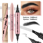 Double-headed 3D Micro-carved Liquid Four-fork Eyebrow Pencil Eyeliner 2-in-one Dual-purpose Eye