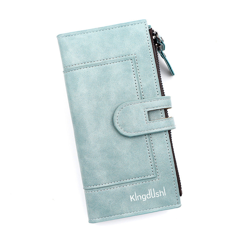 Fashion Minimalist Magnetic Buckle Multi-card Slot Zipper Bag
