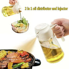 2in1 500ml Plastic Spray Oil Sprayer Bottle Spray Oil Dispenser Oil Jar Cruet BBQ Kitchen Baking Roasting Picnic Kitchen Tool