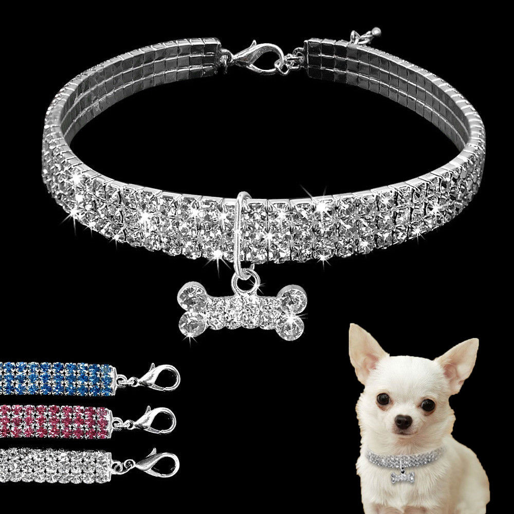 Bling Rhinestone Dog Collar Crystal Puppy Chihuahua Pet Dog Collars Leash For Small Medium Dogs Cats Secondary image