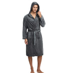 Couple Hooded Flannel Robes For Autumn And Winter