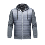 Stylish Warm Patchwork Leather Hooded Cotton Coat