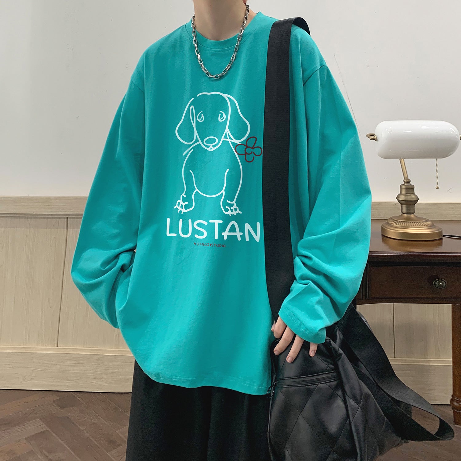 Cartoon Puppy Printed Long Sleeve T-shirt Main image