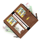 Fashion Minimalist Magnetic Buckle Multi-card Slot Zipper Bag