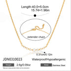 Titanium Steel Zircon Necklace Womens Jewelry Stainless Steel Earrings That Wont Fade