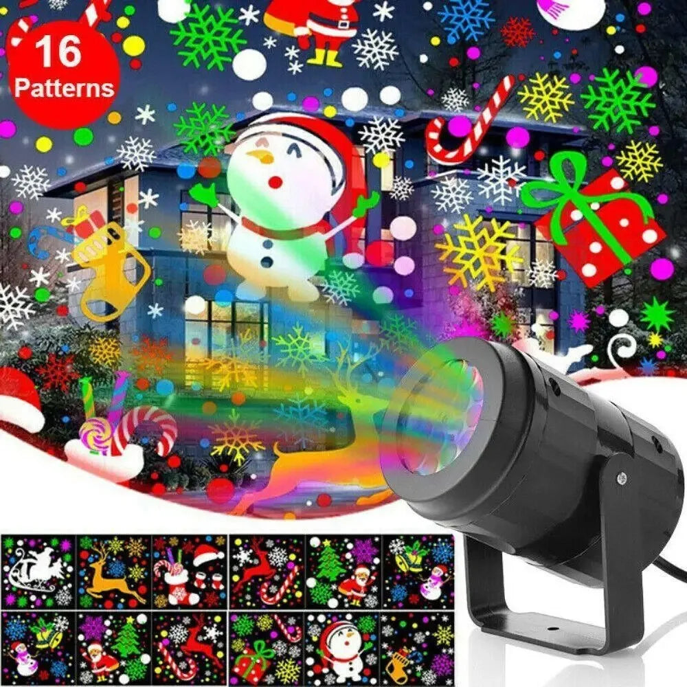 Christmas Party Lights Snowflake Projector Light Led Stage Light Rotating Xmas Pattern Outdoor Holiday Lighting Garden Christmas Decor Main image