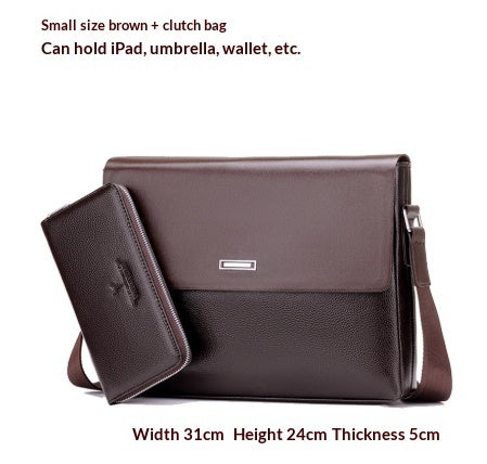 Trendy Men's Business Office And Casual Large-capacity Leather Bag