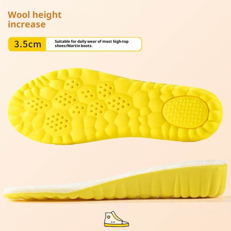 Cloud Winter Warm Height Increasing Insole Wool Fleece Lined