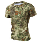 Slim-fit Casual Crew-neck Python-pattern T-shirt For Men