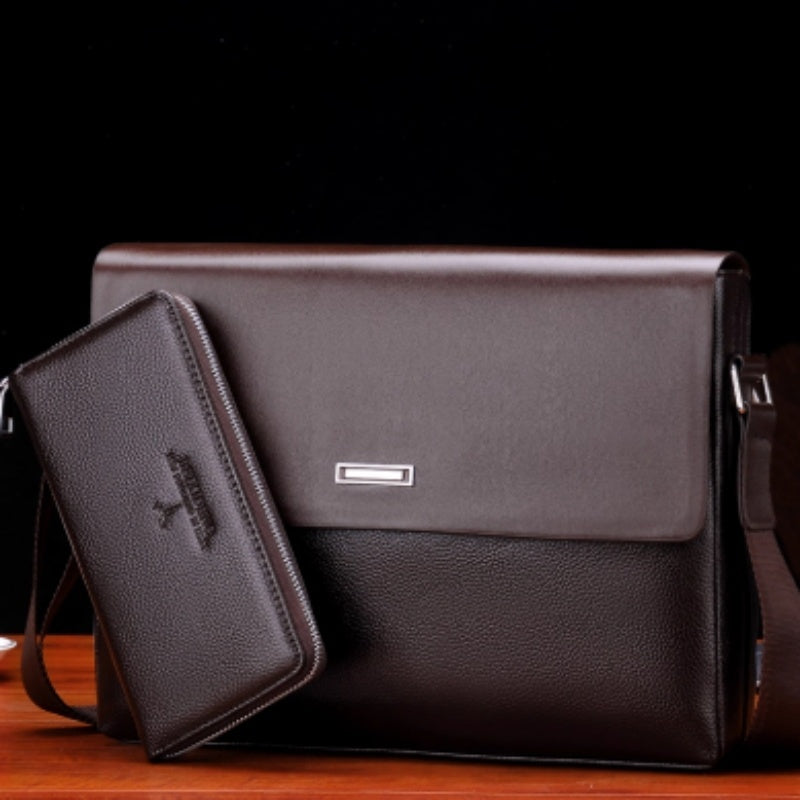 Trendy Men's Business Office And Casual Large-capacity Leather Bag Main image