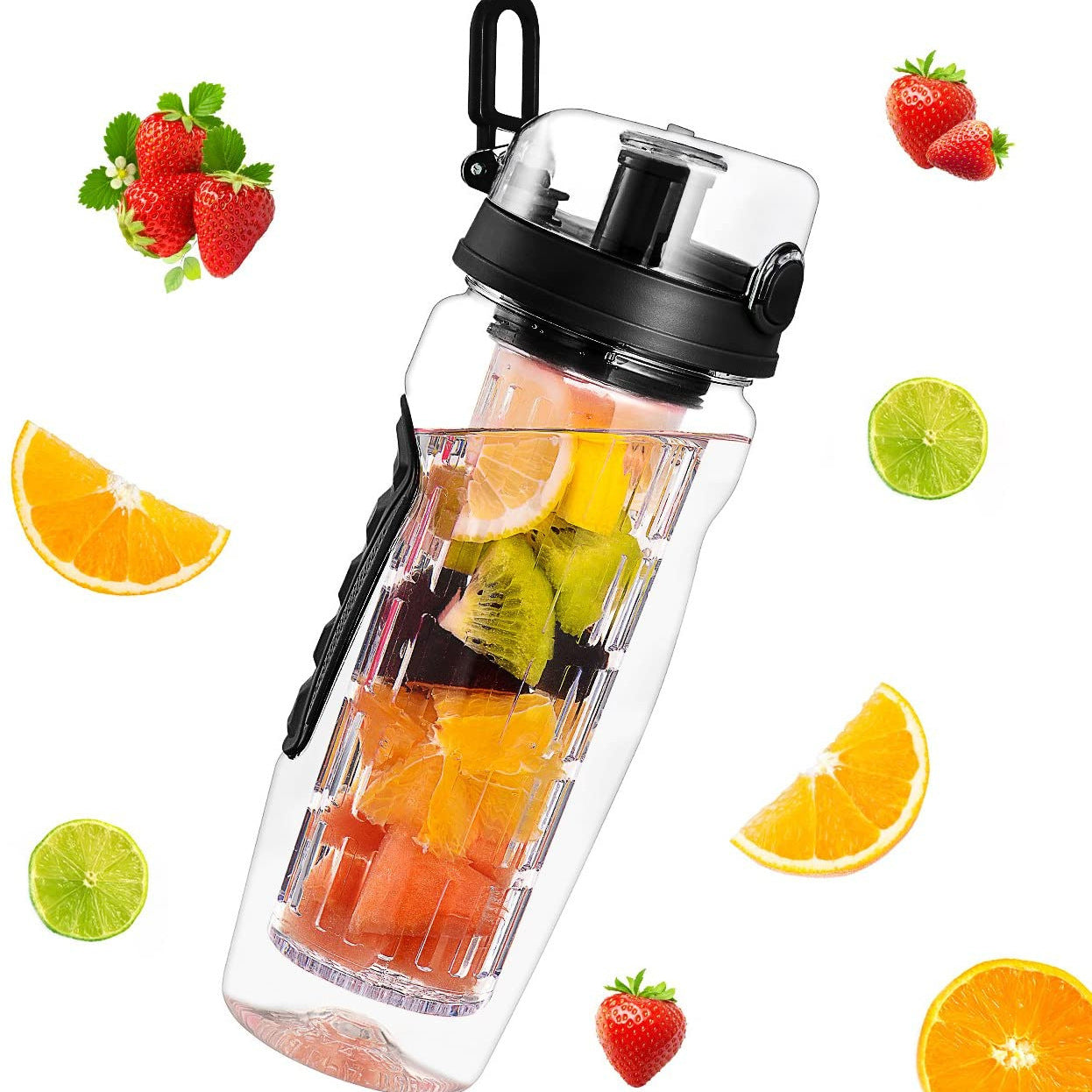32Oz Fruit Infusing Infuser Water Bottle Water Fruit Bottle BPA Free Plastic Sport Fruit Infuser Water Bottles With Infuser Juice Shaker Drink Bottle Of Water Main image